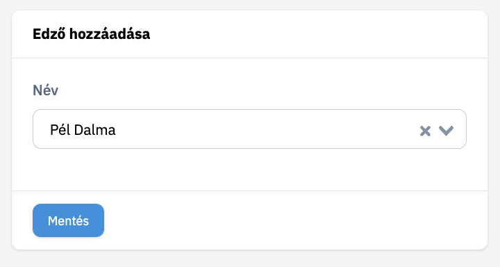 EDZŐ HOZZÁADÁSA