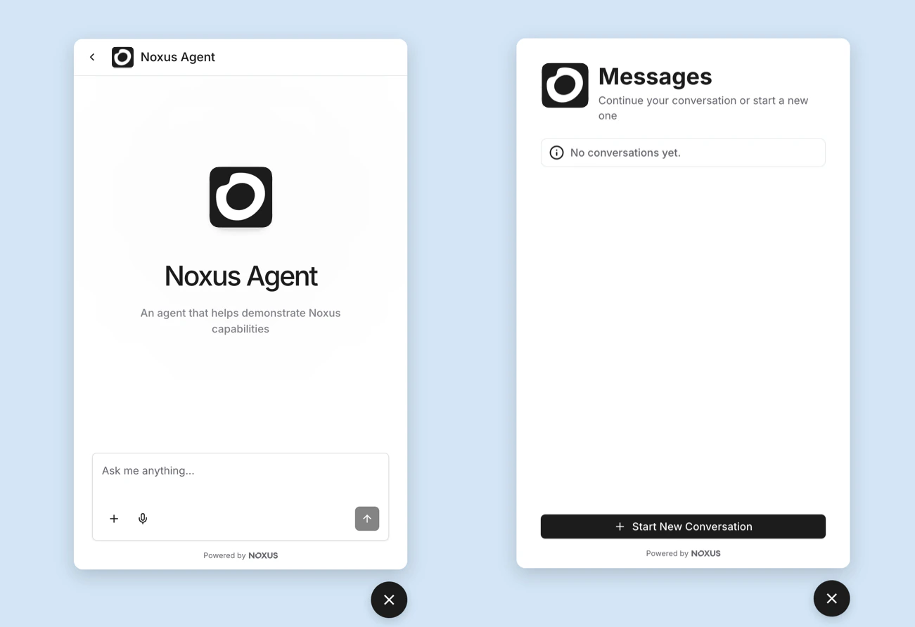 Widget chat and conversation history