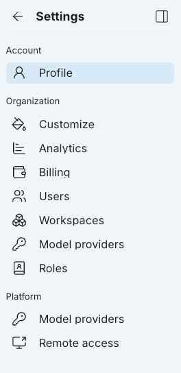 Organization Settings