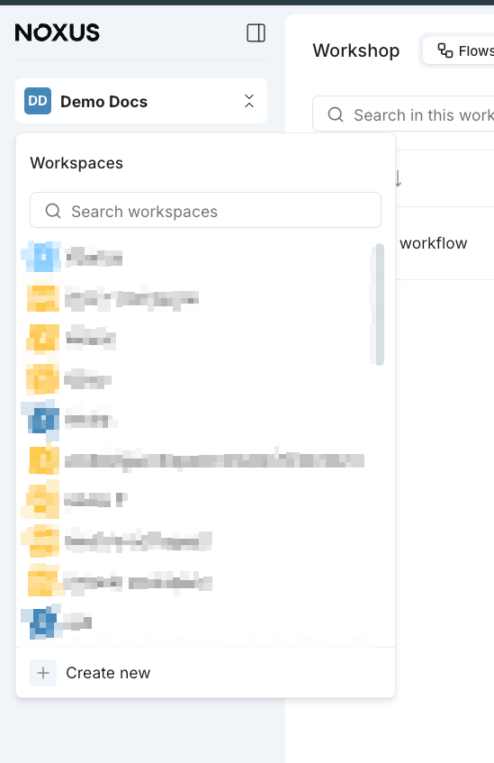 Workspace Selector