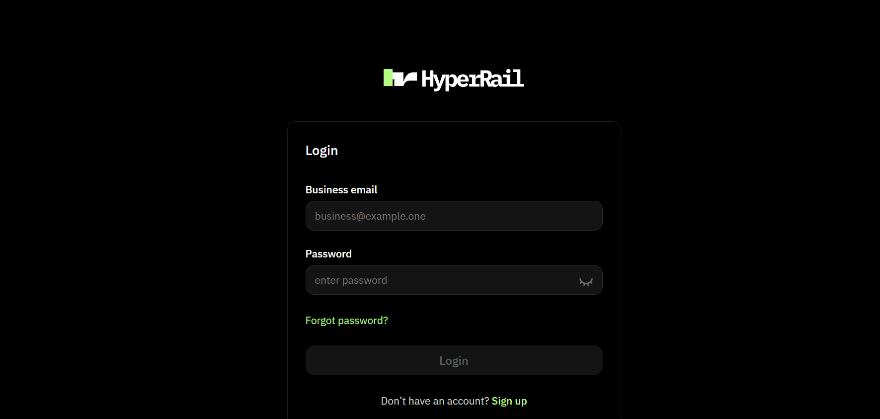 Main dashboard interface