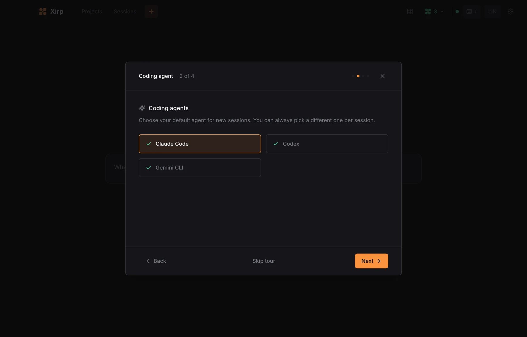Coding agent selection