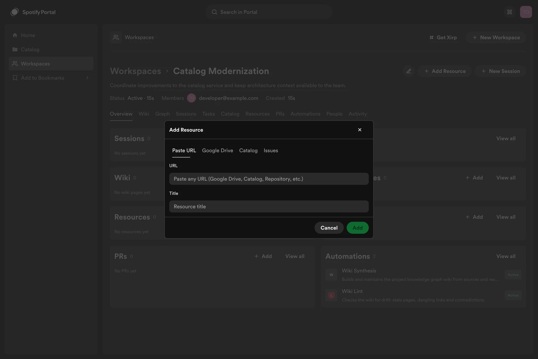 Add a Workspace resource