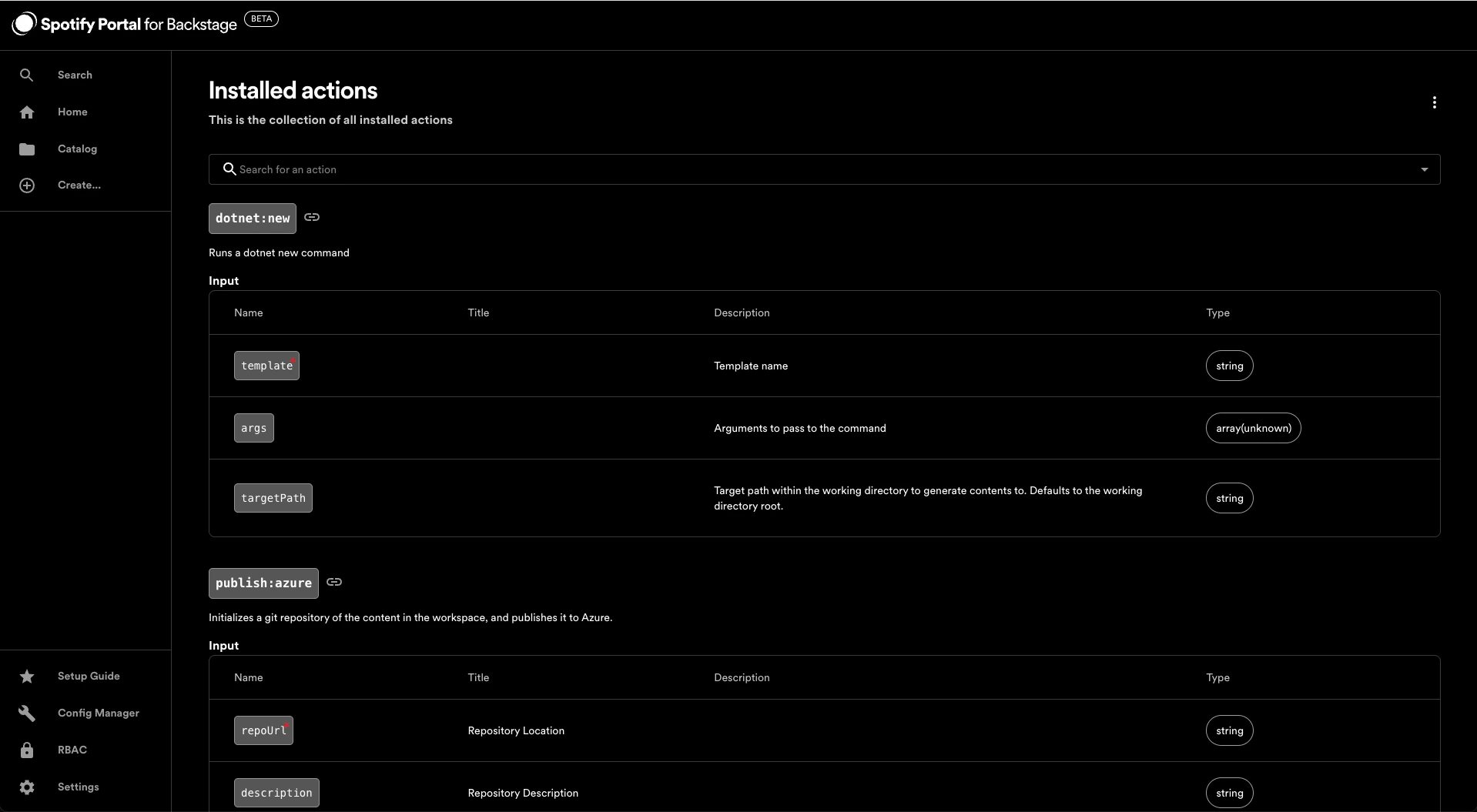 Azure DevOps installed actions
example