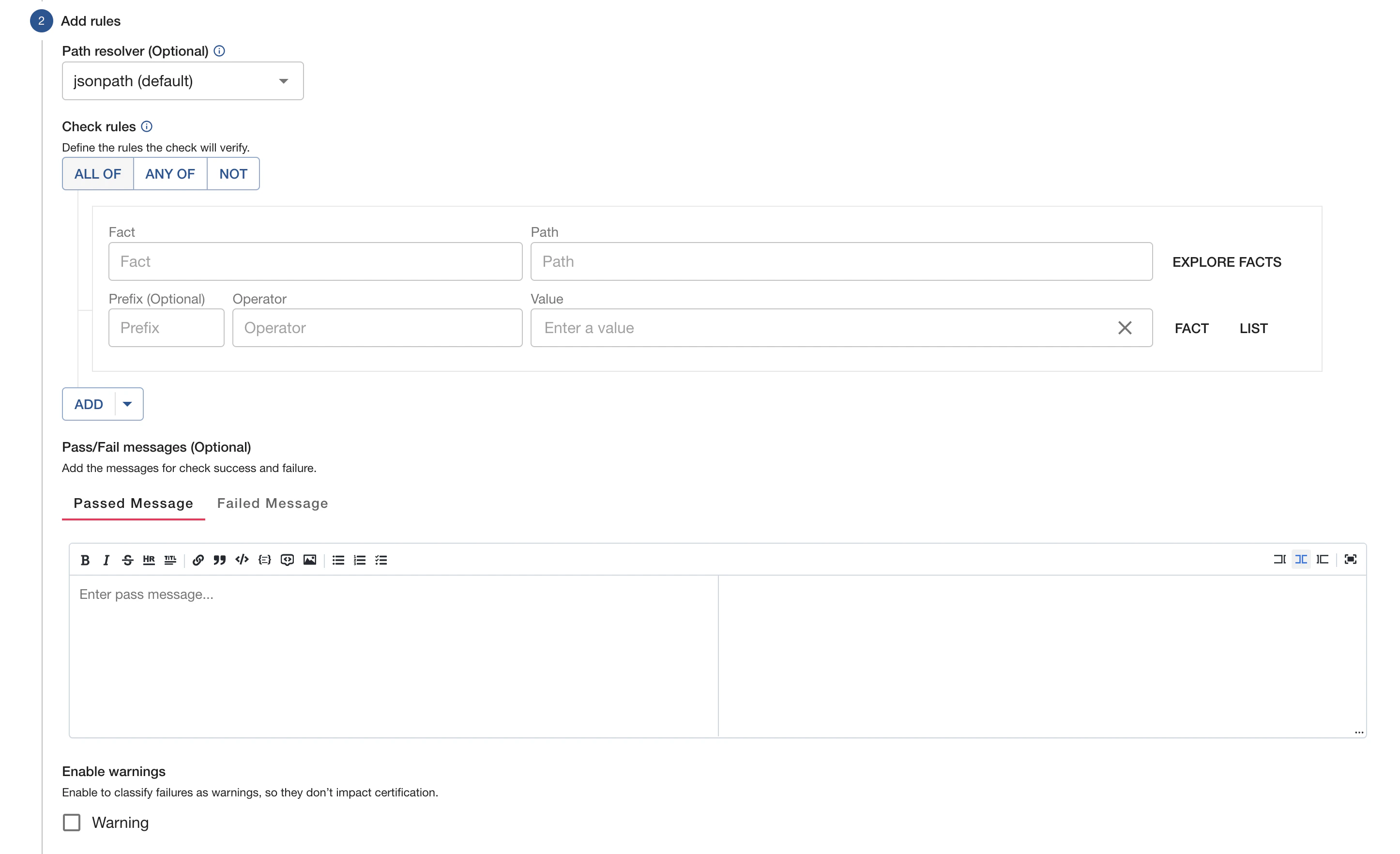 Soundcheck Create Check
Rules