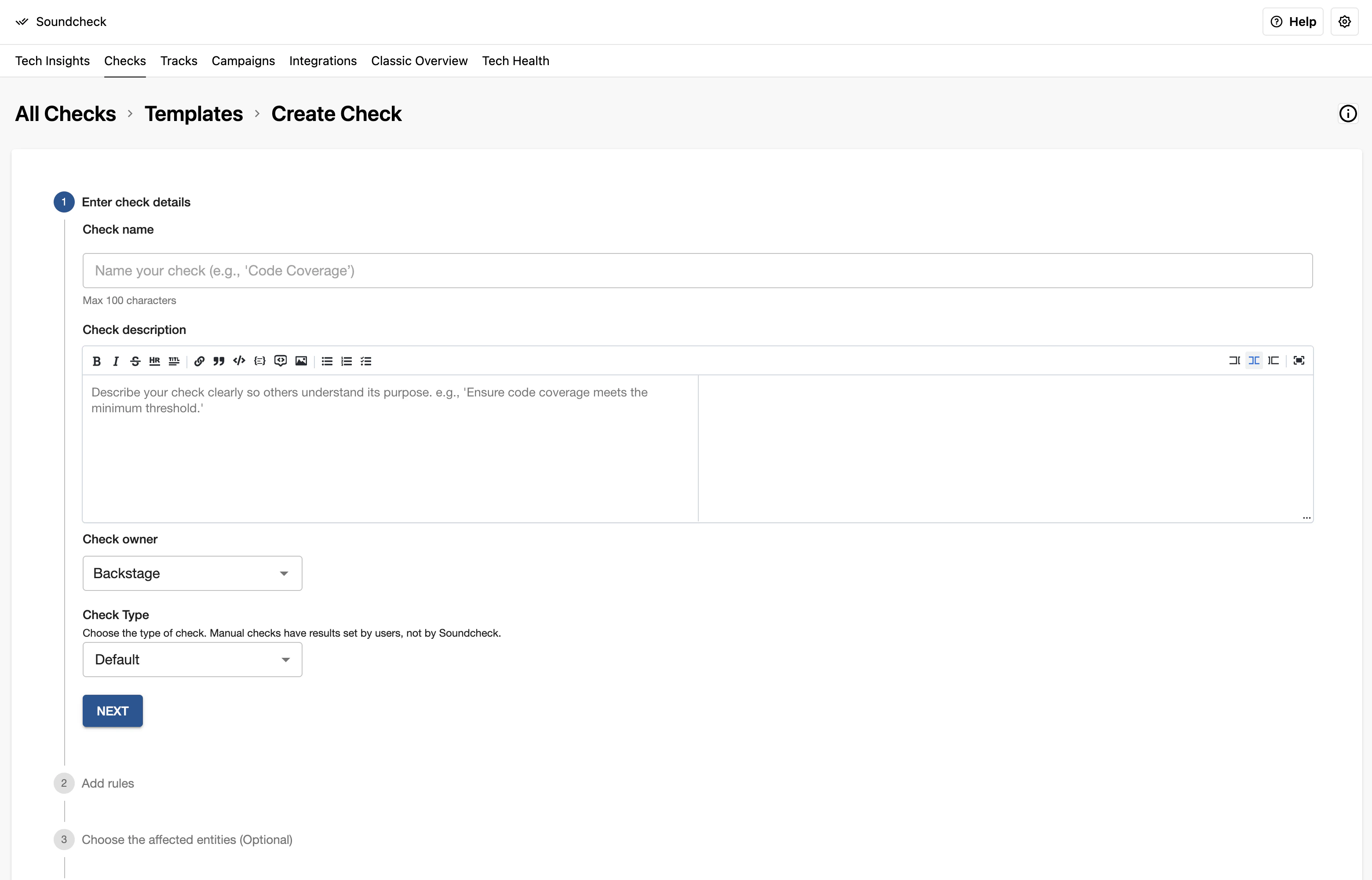 Soundcheck Create Check
