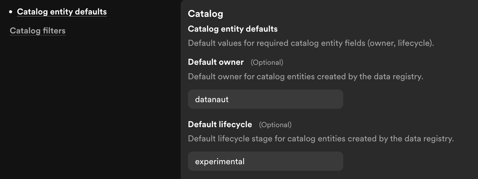 Entity
Defaults