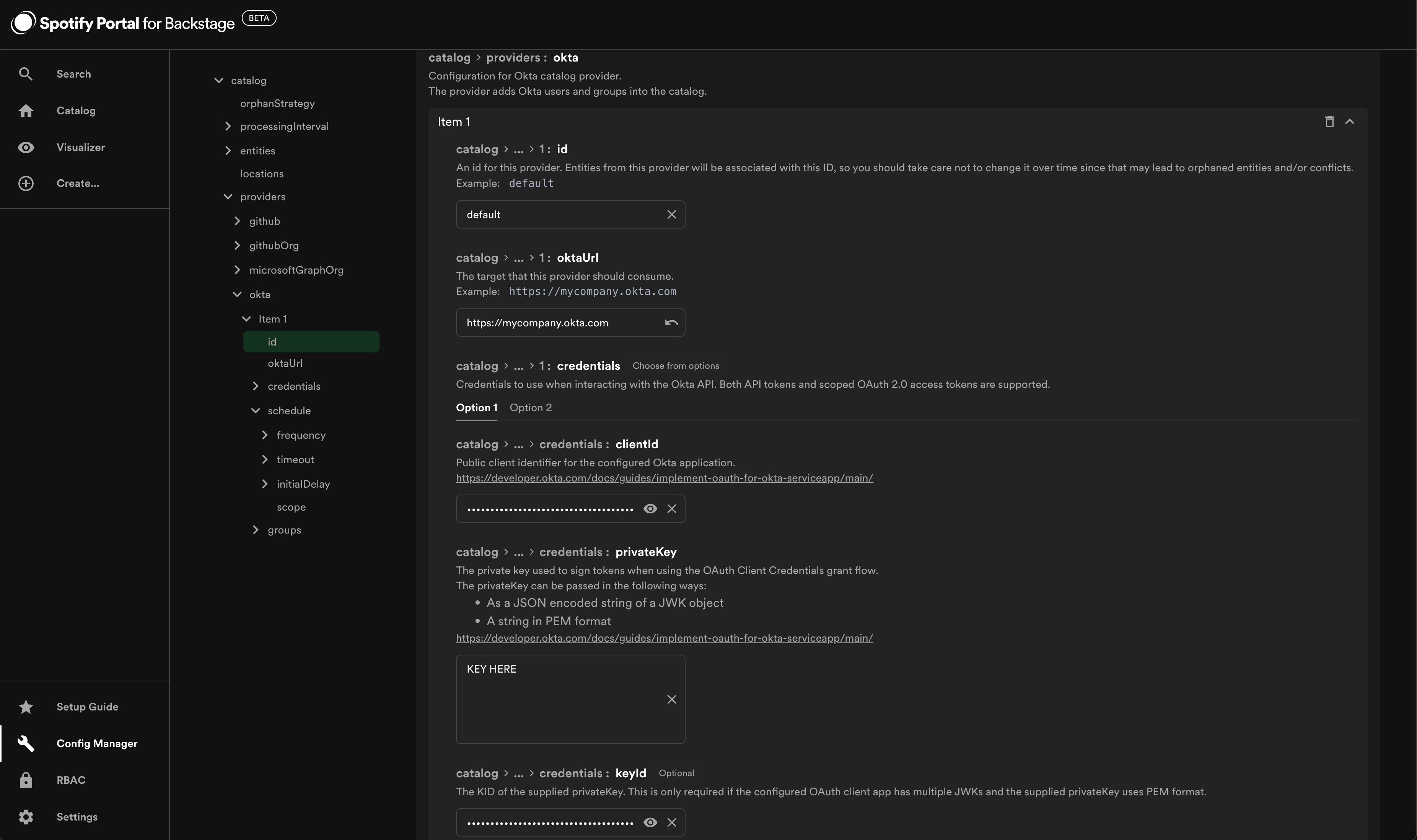 Add app credentials