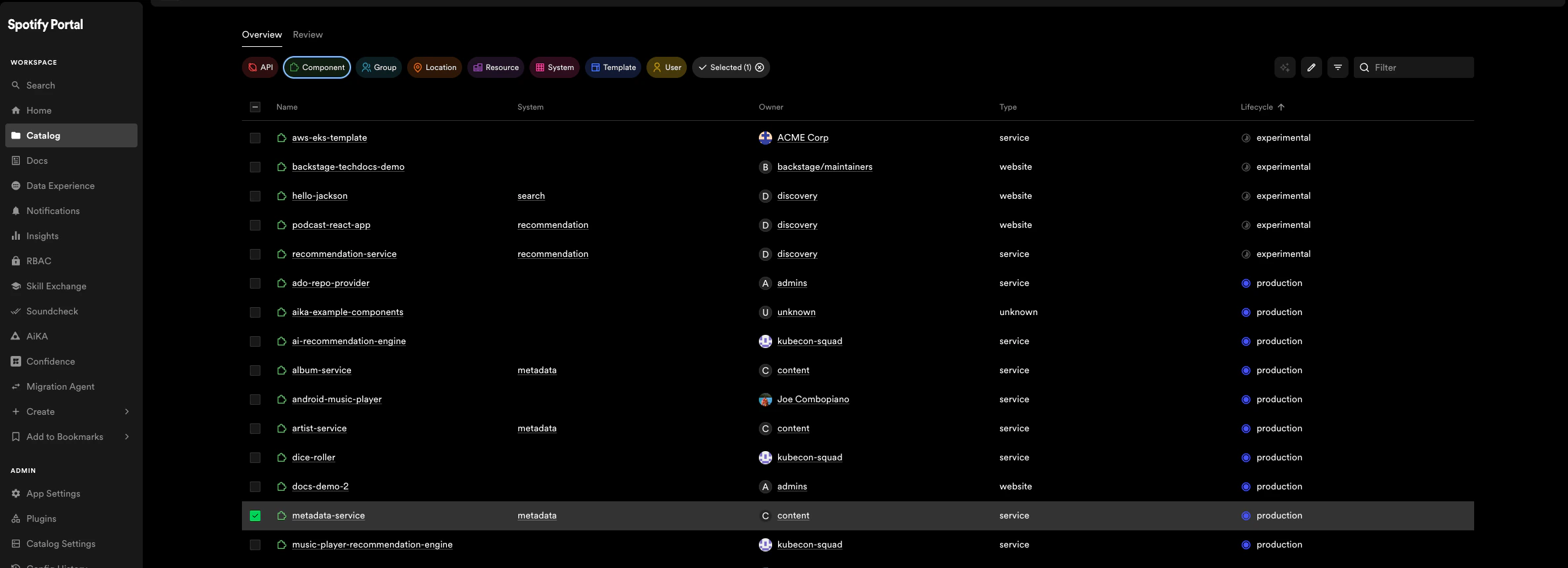 screenshot of software catalog
homepage