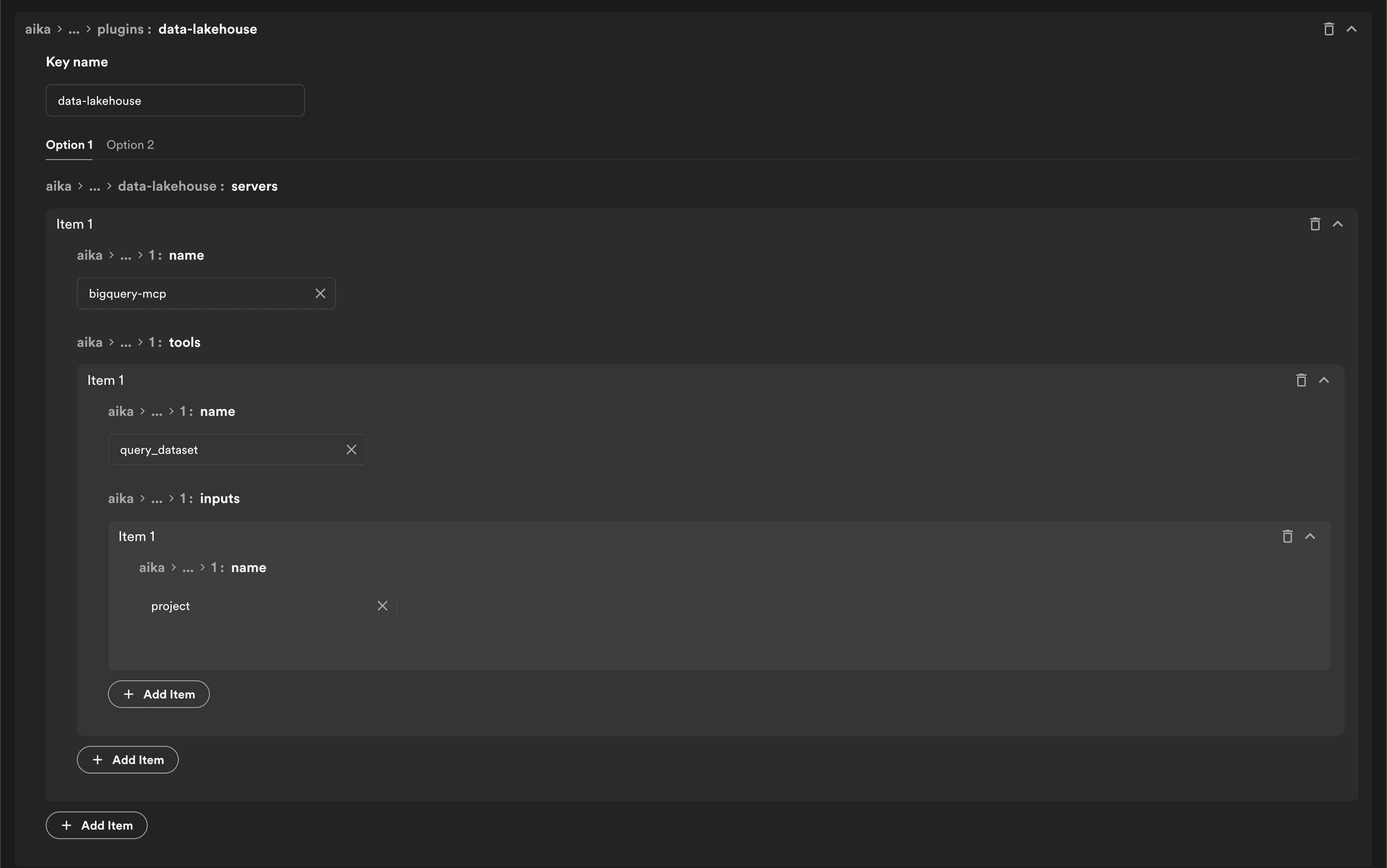 Adding default MCP servers for a plugin in AiKA
settings