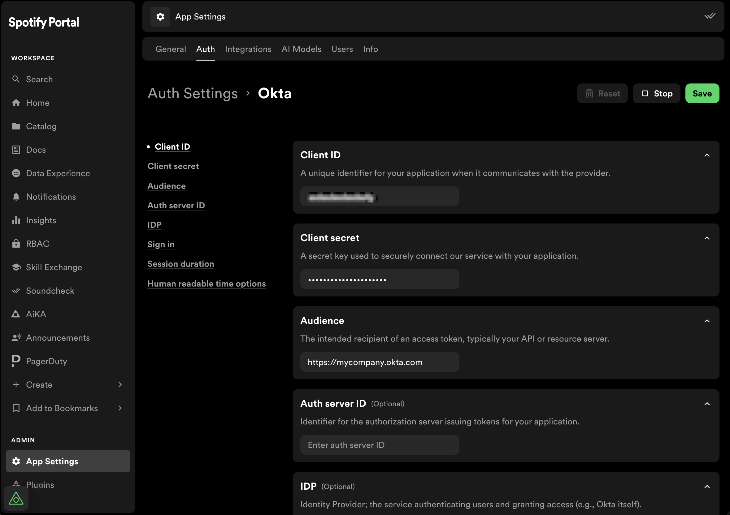 Setup auth provider - Spotify for Backstage