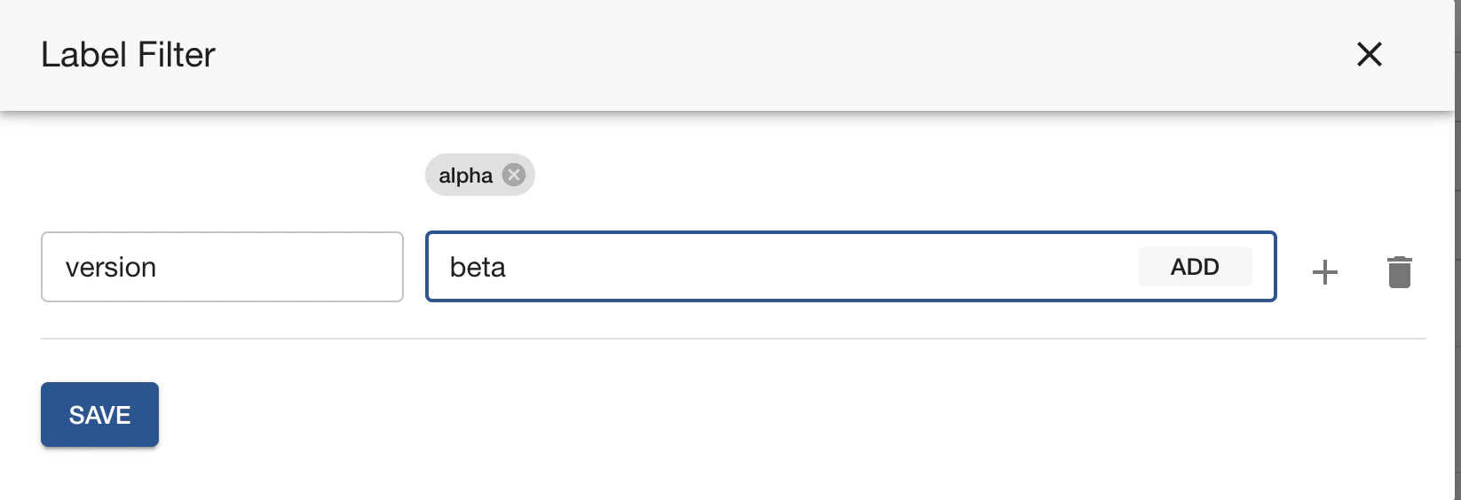 Add Filter UI Label
Select