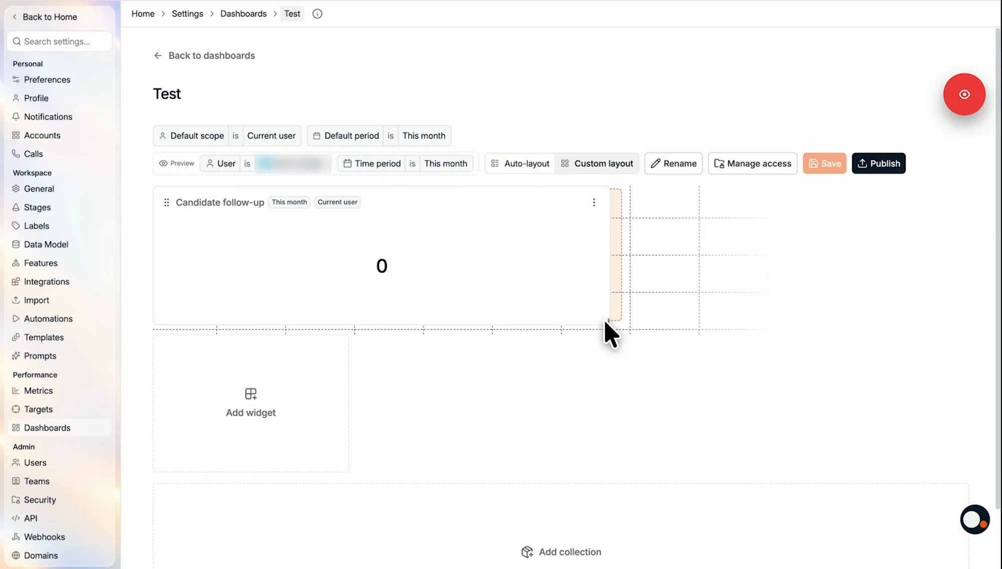 Resizing a widget in Custom layout