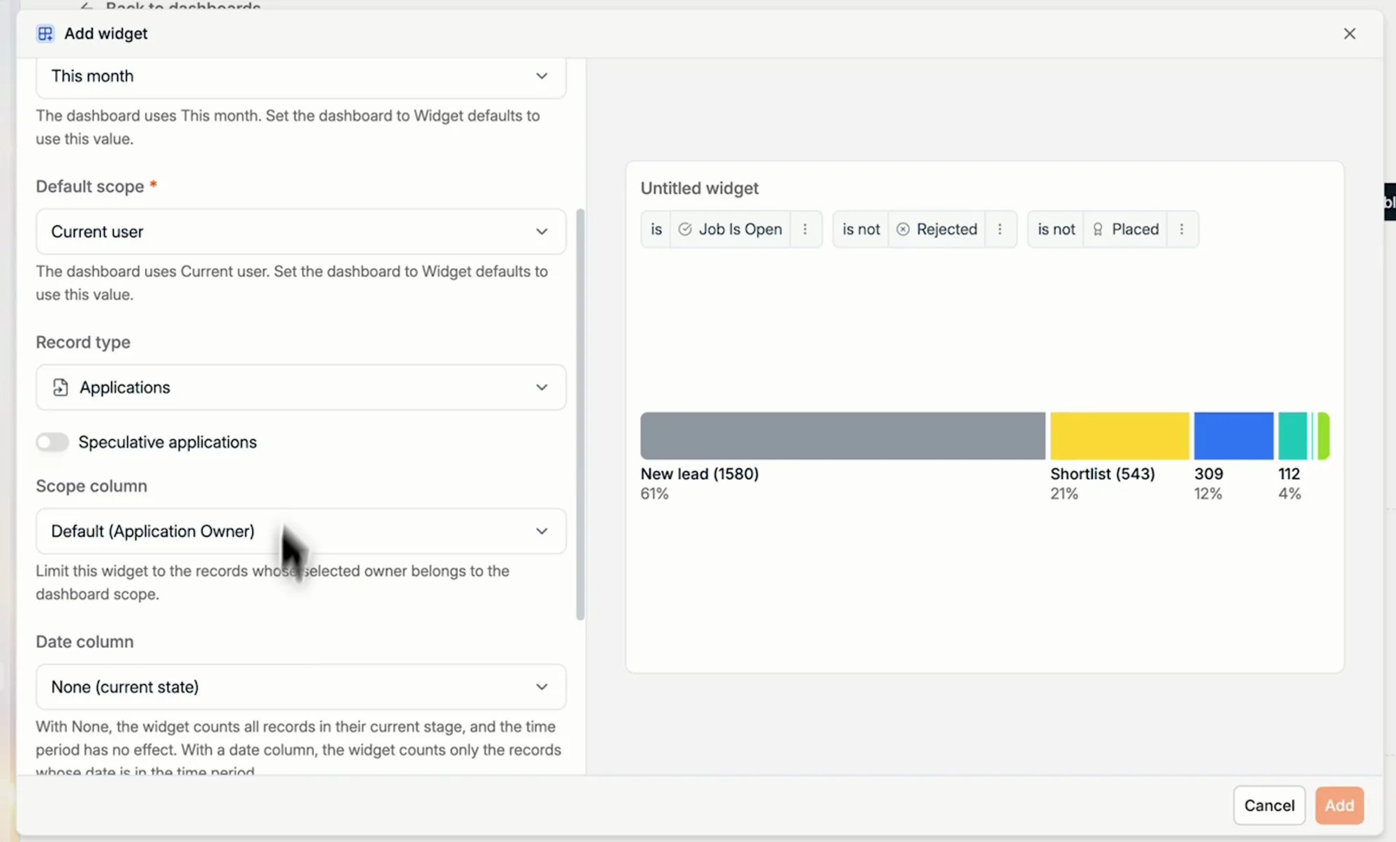 Setting up a Pipeline widget