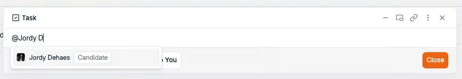 Tagging a record from inside a task