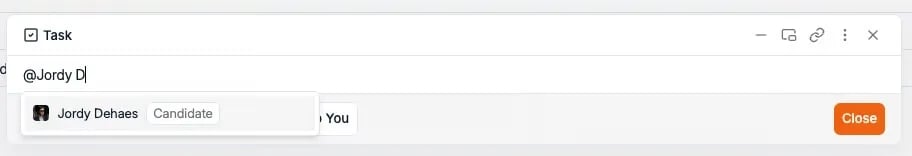 Tagging a record from inside a task