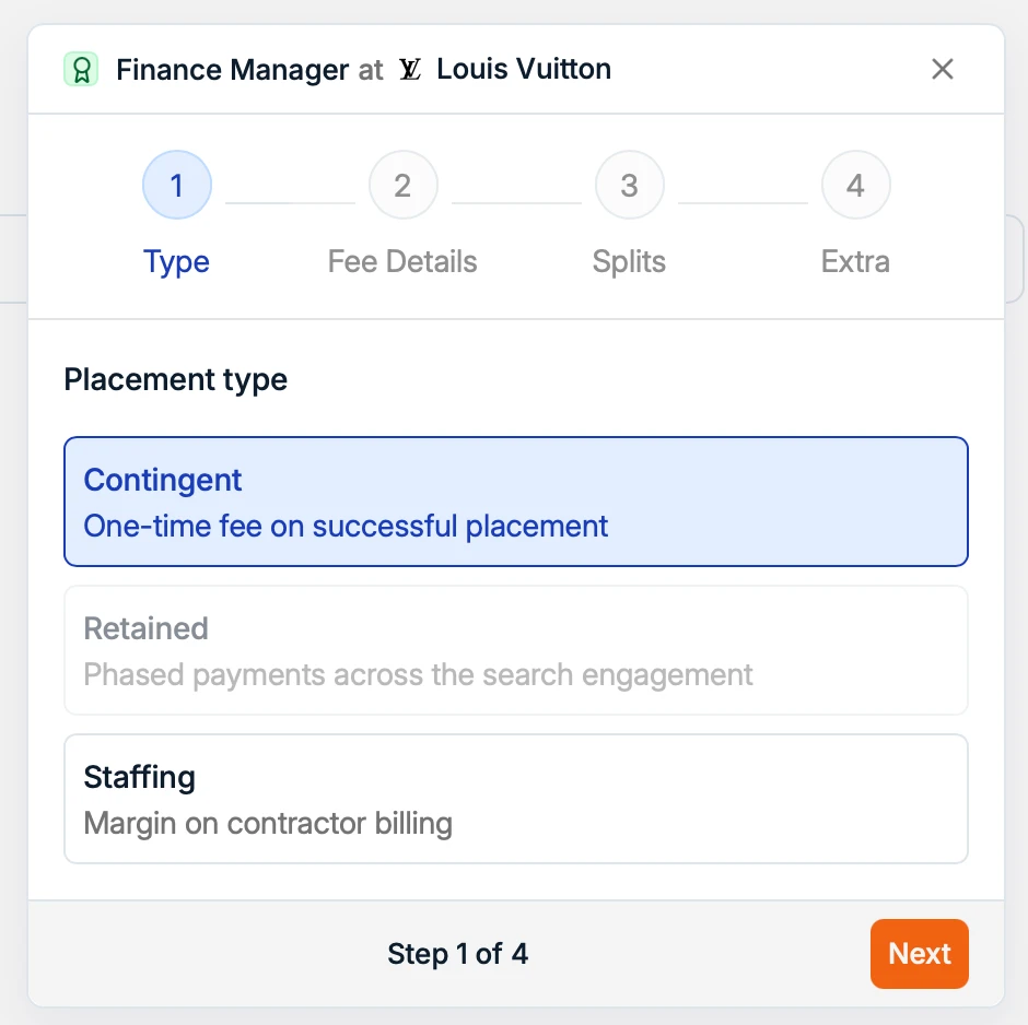 Choosing the placement type