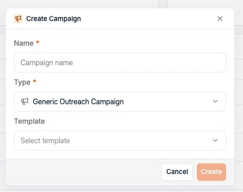 The new campaign dialog