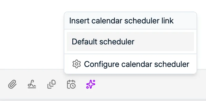 Inserting a scheduler link into an email