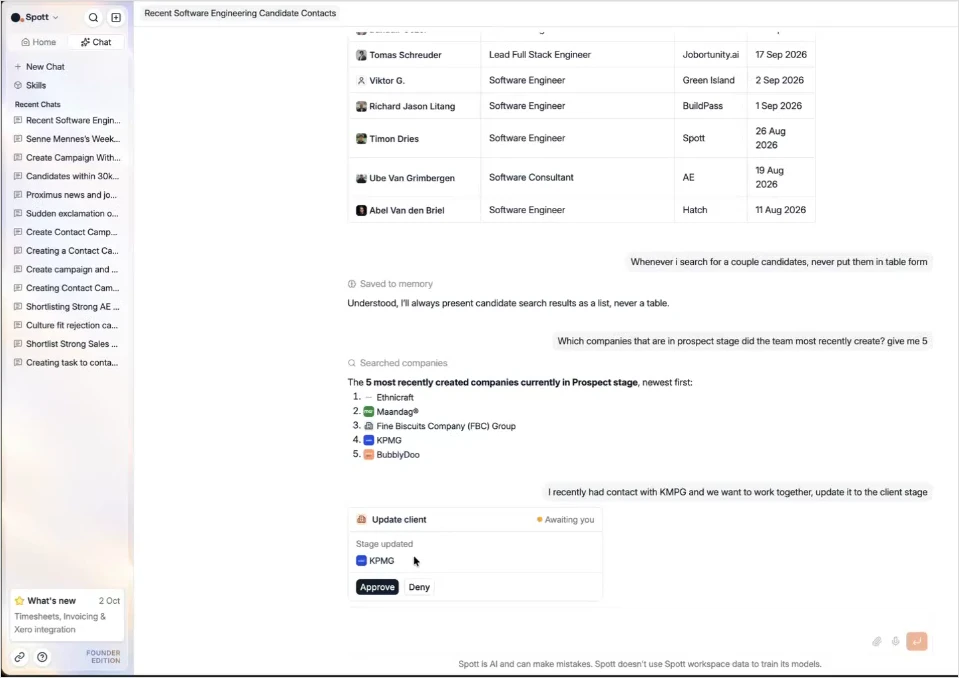 An Update client approval request with Approve and Deny buttons