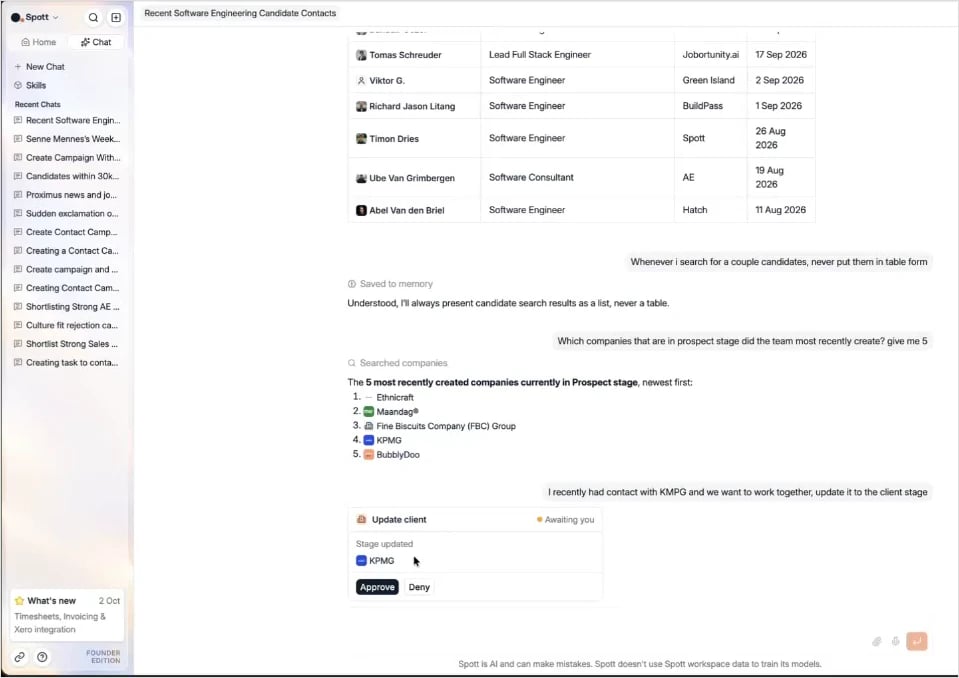 An Update client approval request with Approve and Deny buttons