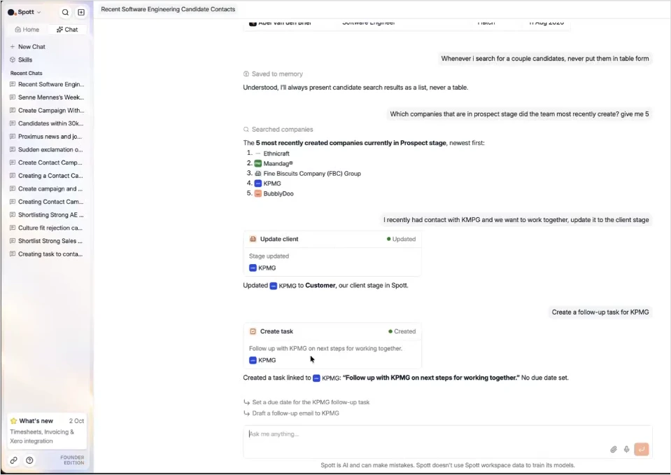 A follow-up task created from a suggestion
