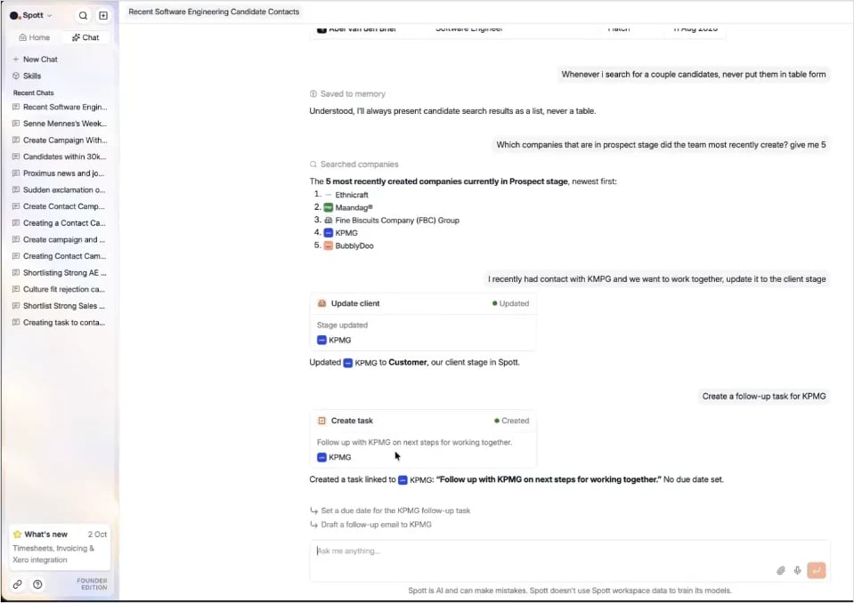A follow-up task created from a suggestion
