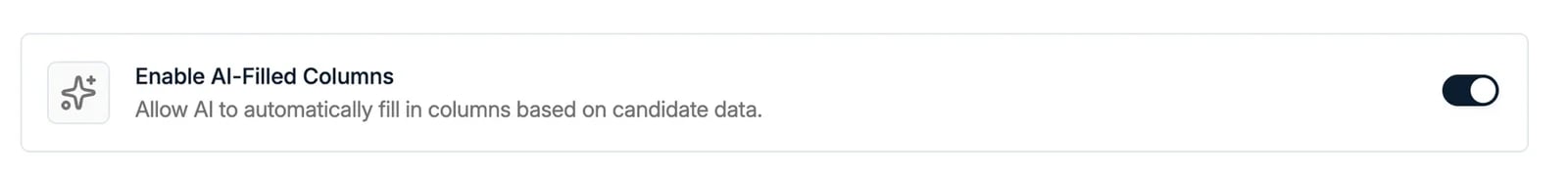The Enable AI-Filled Columns toggle
