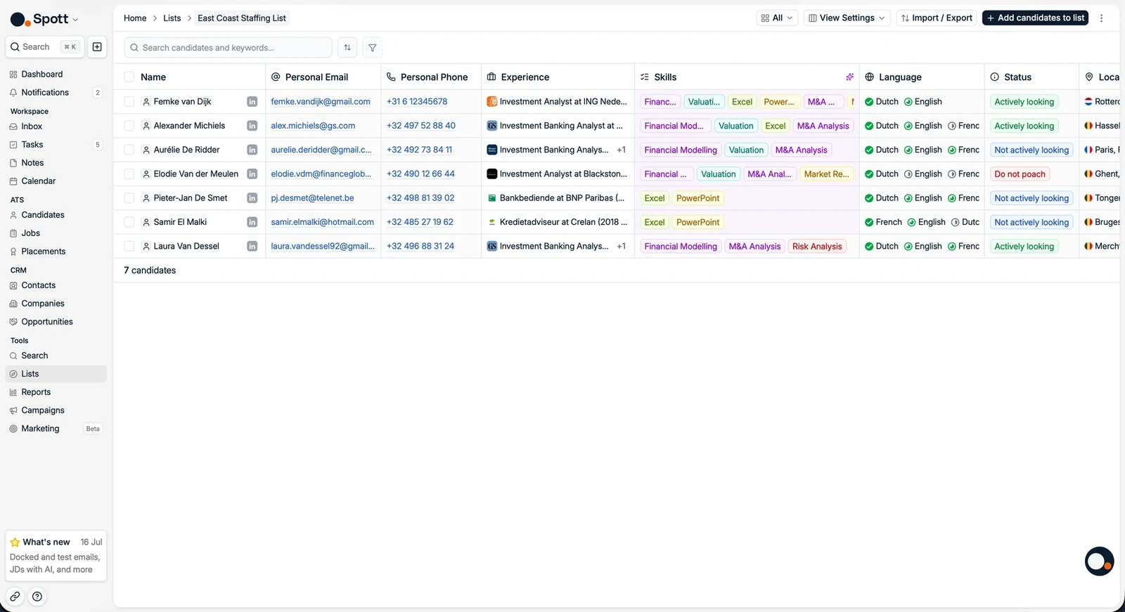 A list with its records and Add items