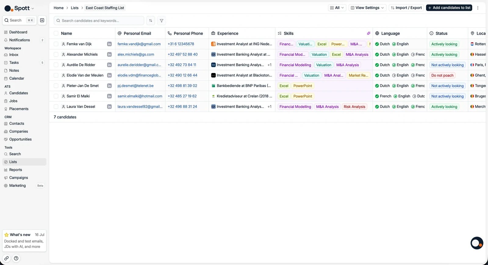 A list with its records and Add items