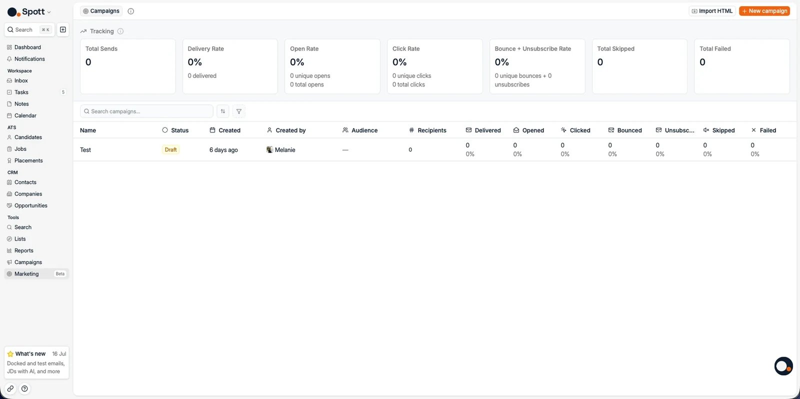 The Reports overview with existing reports