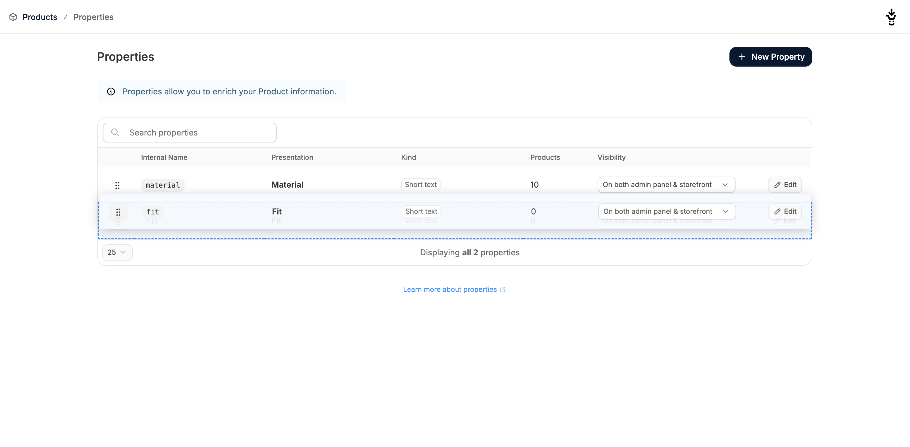 How to reorder product properties in Spree