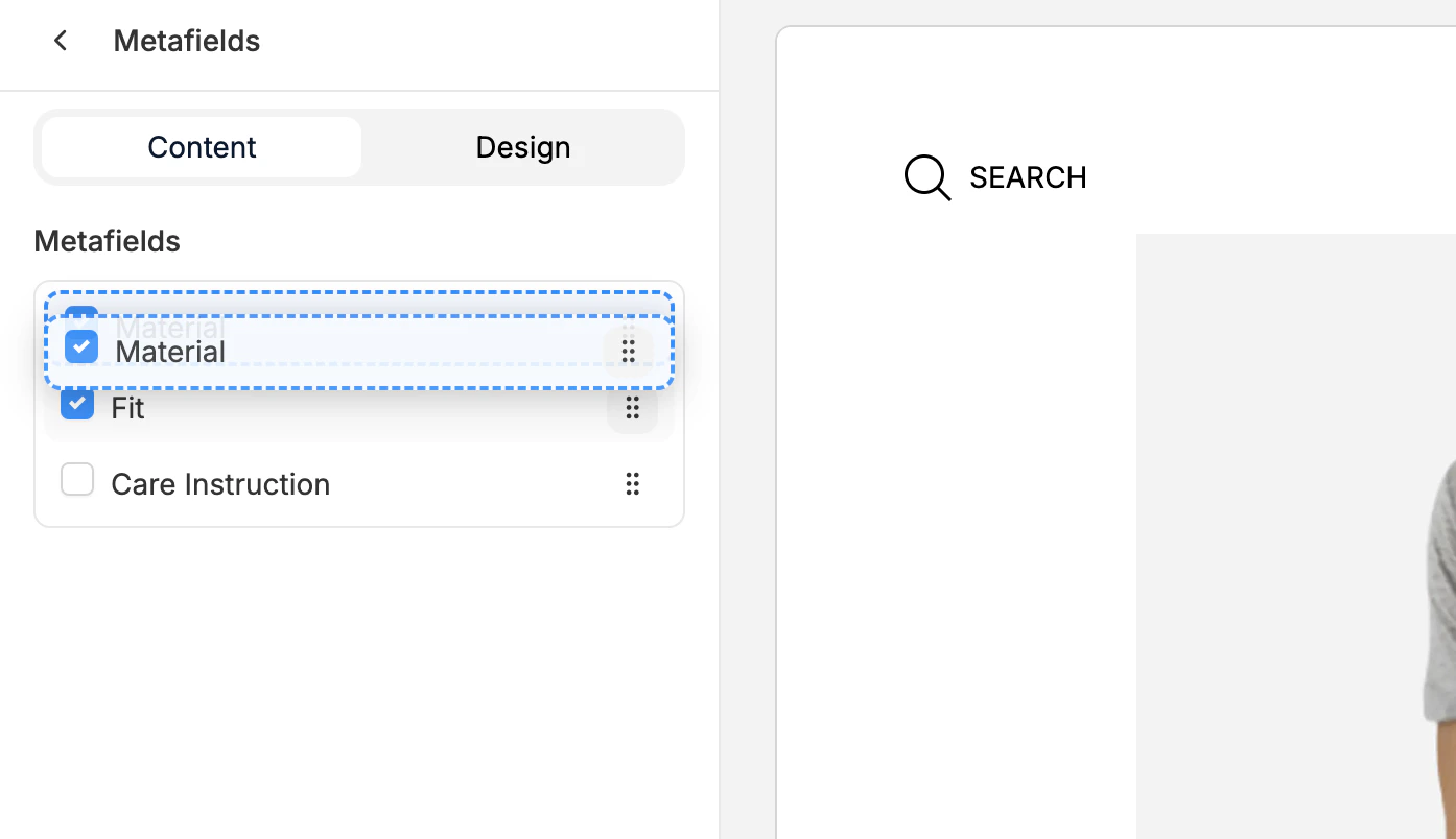 Reordering metafields on the PDP in Spree Commerce