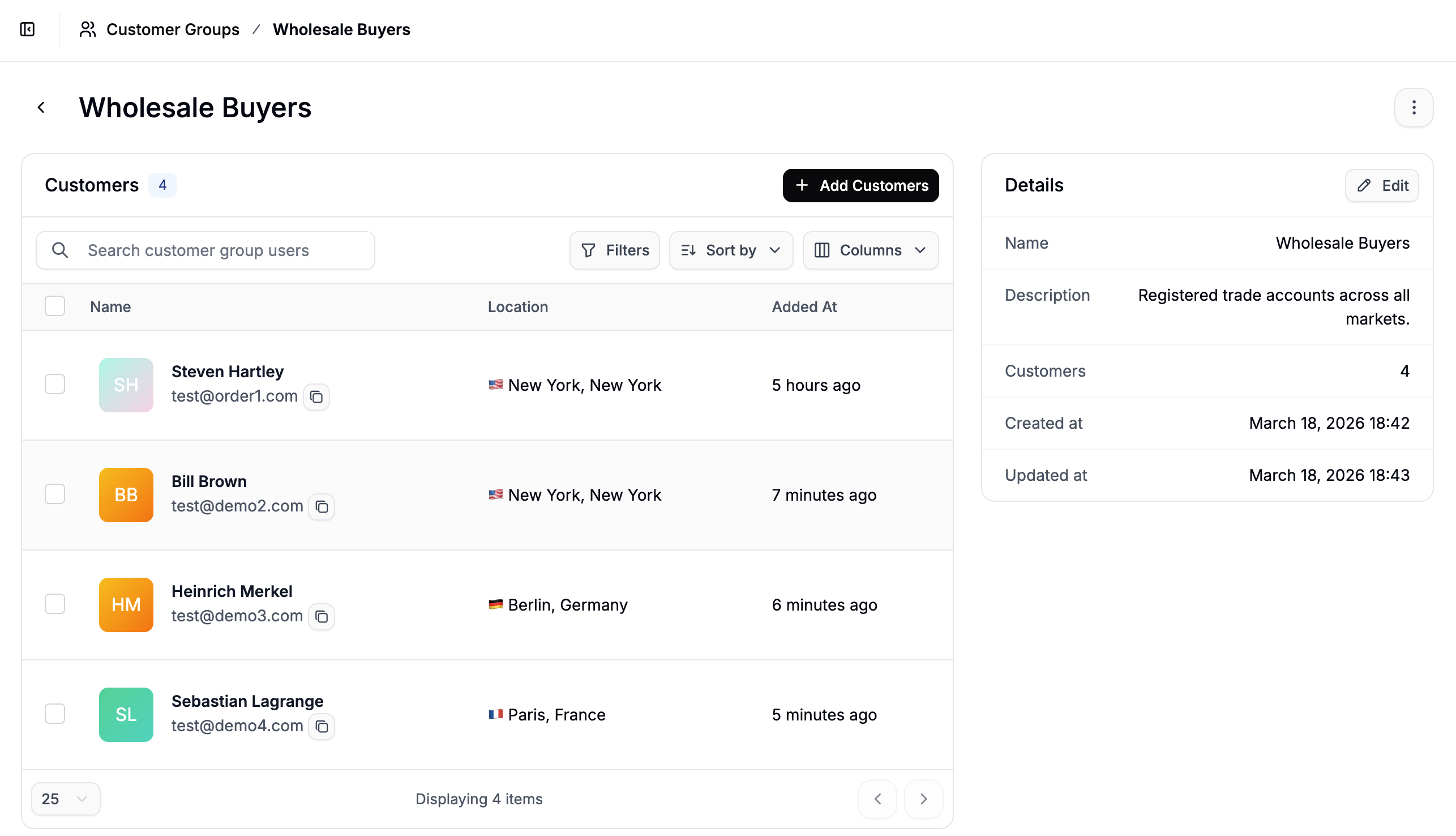 A Wholesale Buyer customer group in Spree Commerce