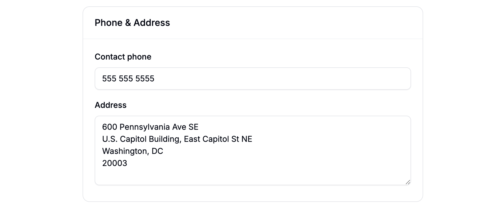Phone and Address settings in Spree Commerce
