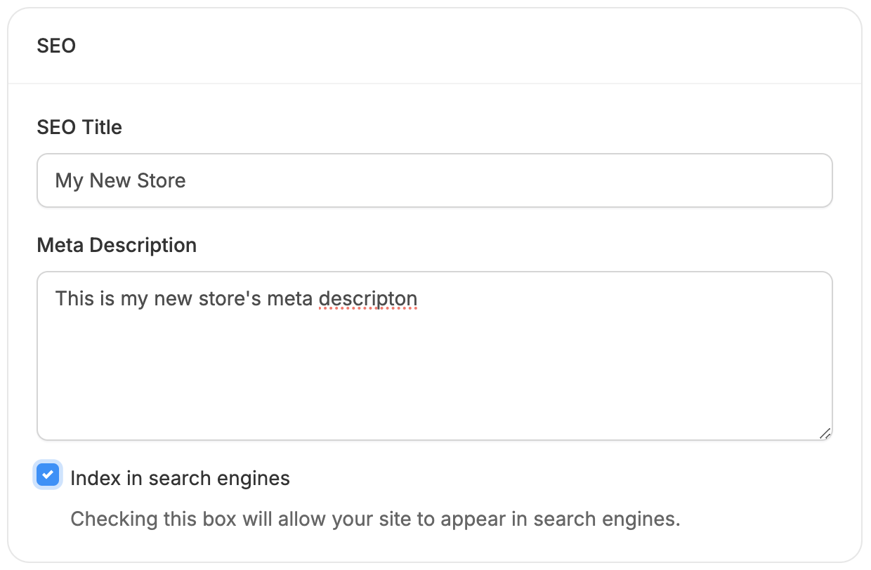 Storefront SEO settings in Spree Commerce