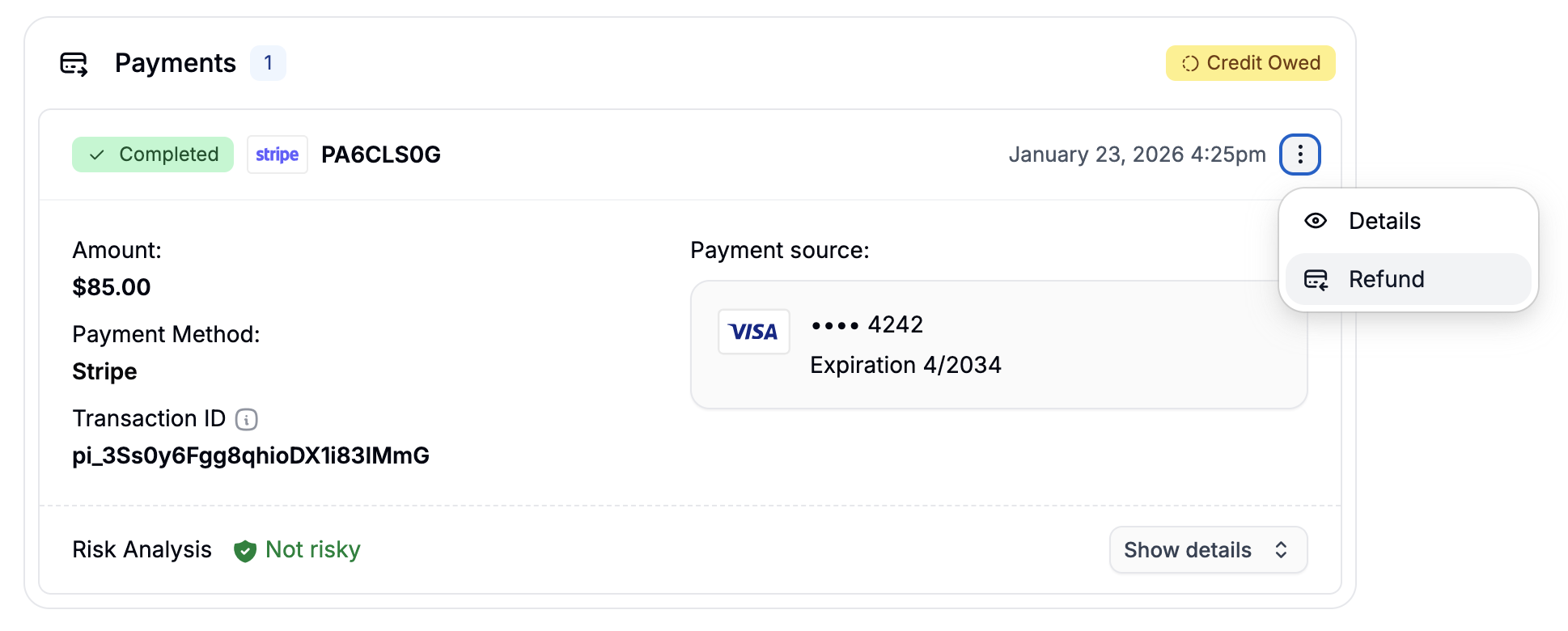 Refunding a payment in Spree Commerce