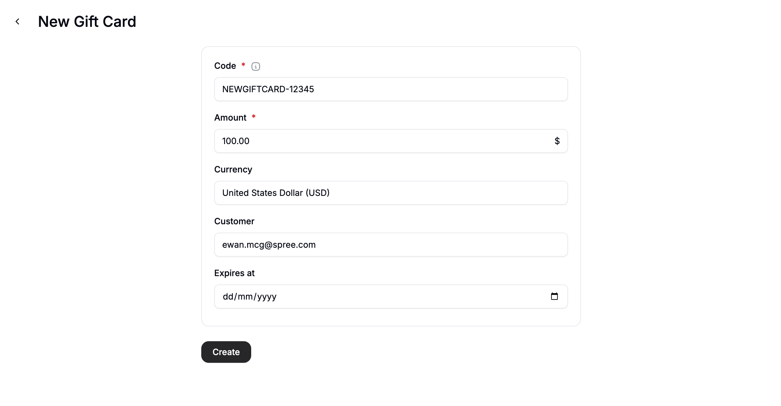Configuring a gift card in Spree Commerce