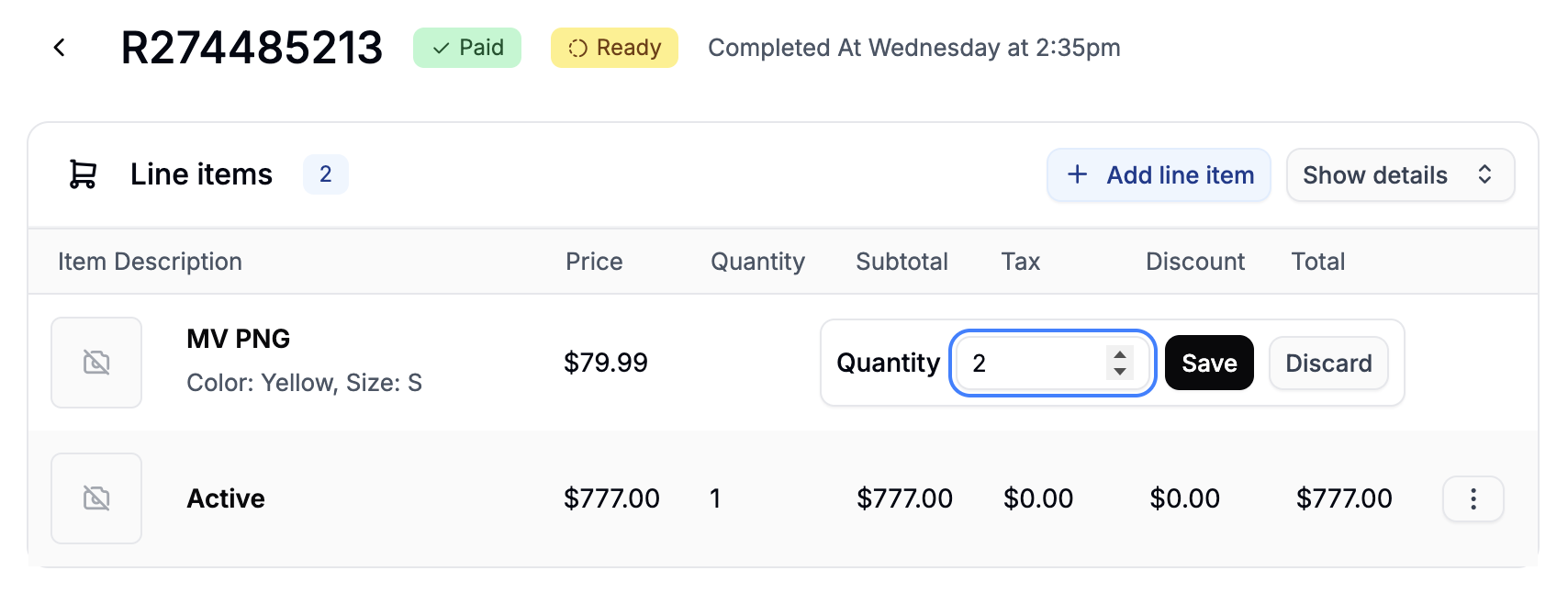 Adjusting order line item quantities in Spree Commerce
