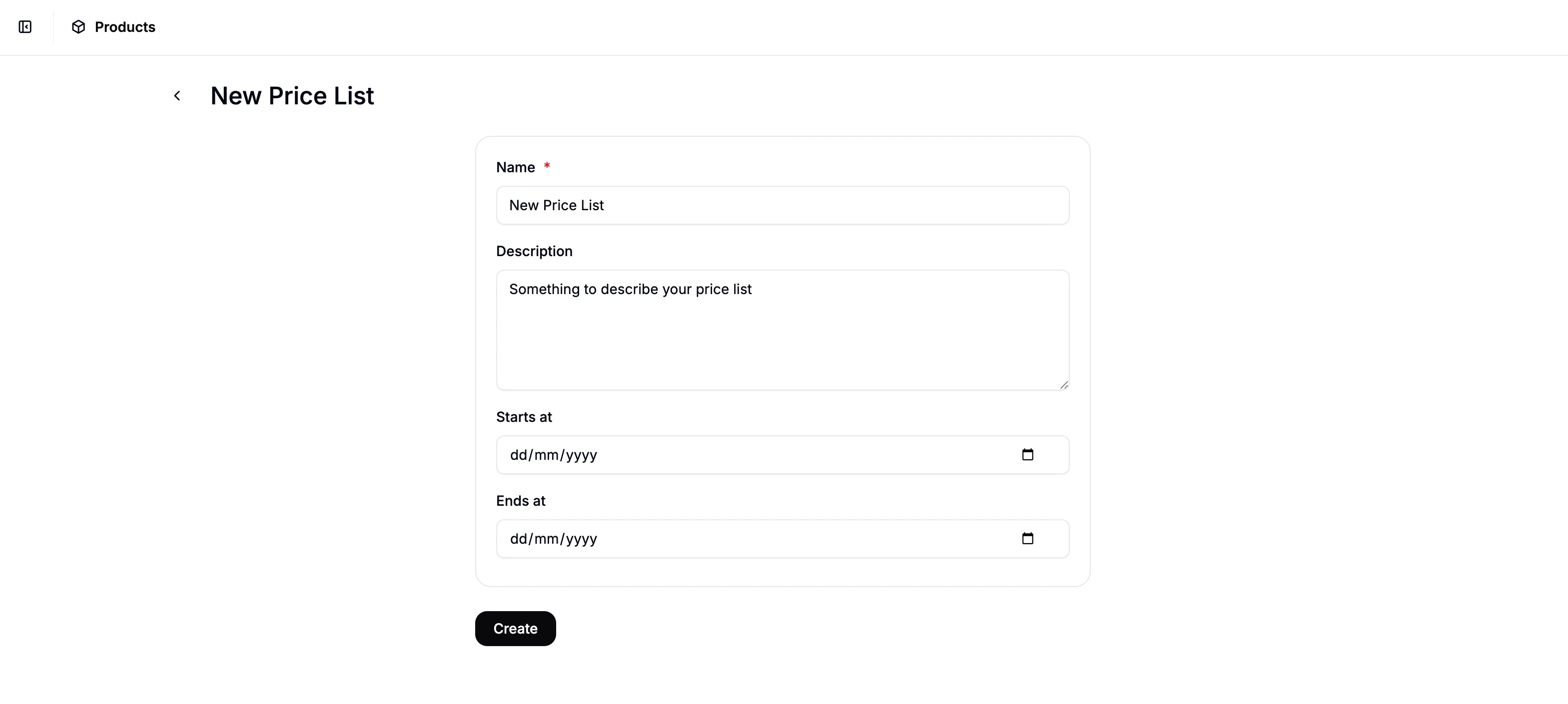 Creating a new price list in Spree Commerce
