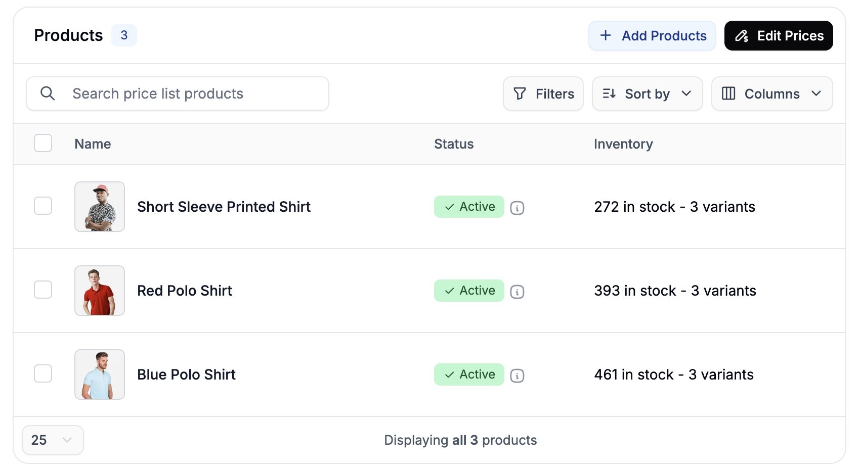 Adding product to a price list in Spree Commerce