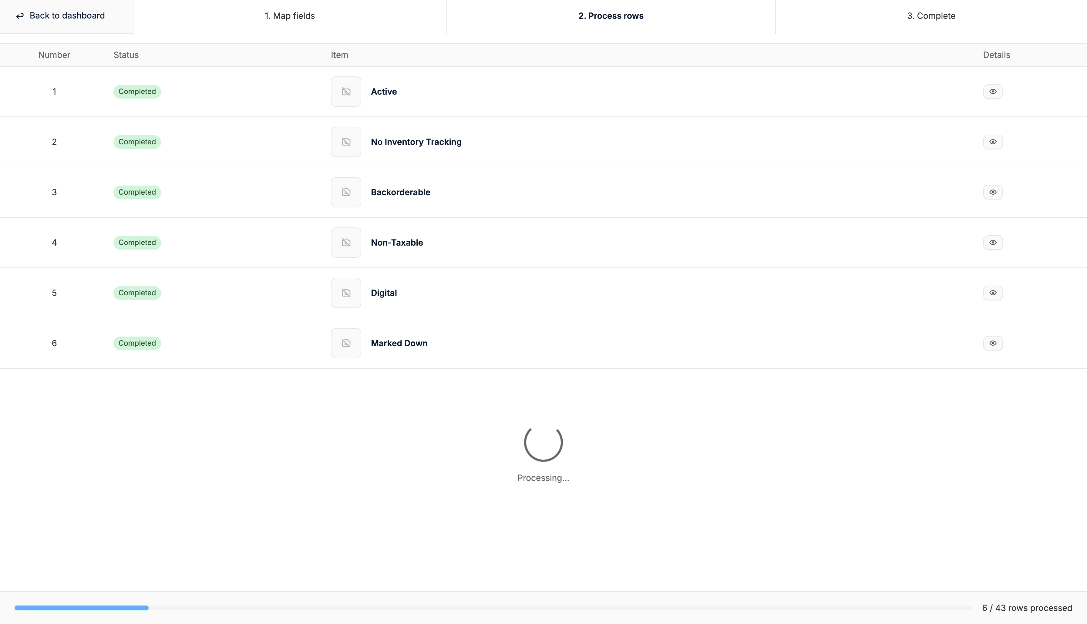 Spree CSV importer processing product rows