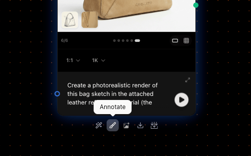 The Annotate action on a generated image's hover toolbar