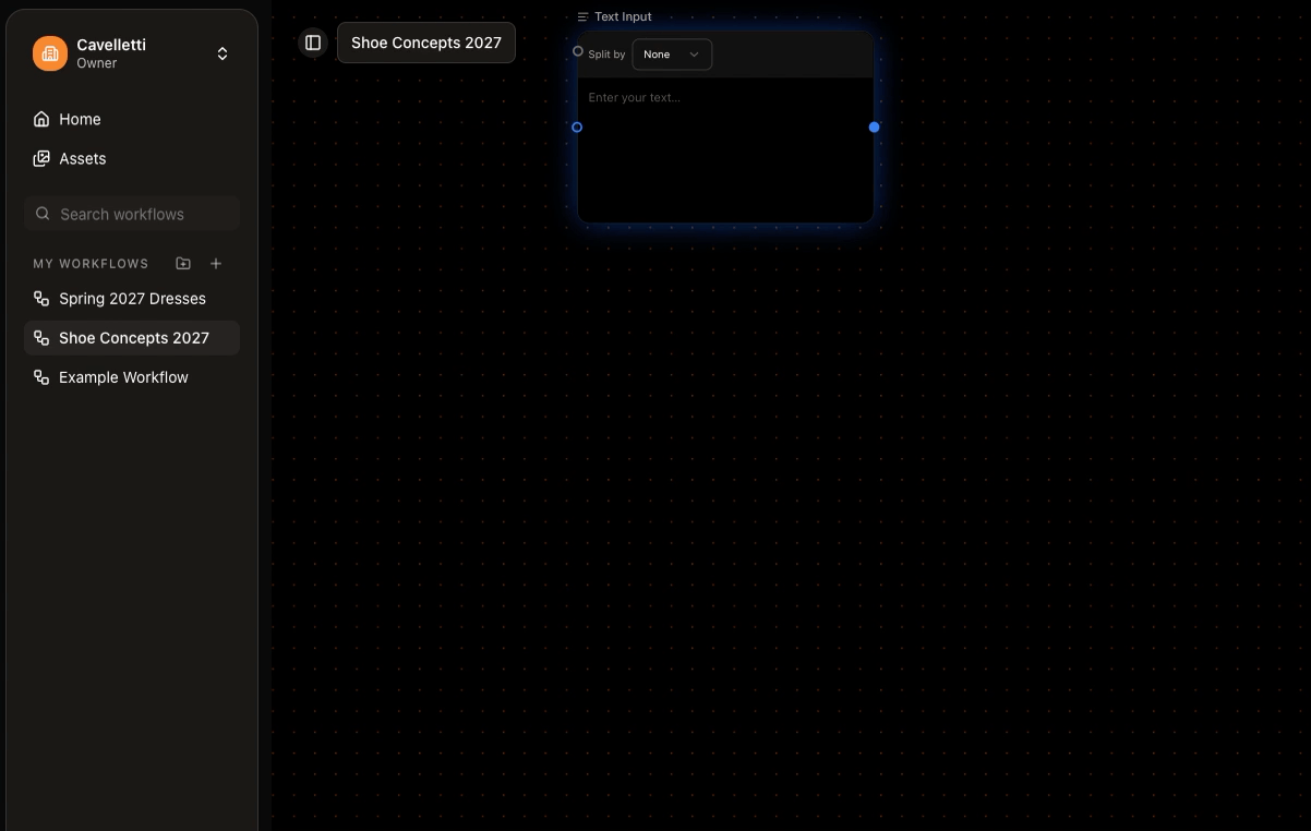 Splitting a block of text in a Text Input node into separate items