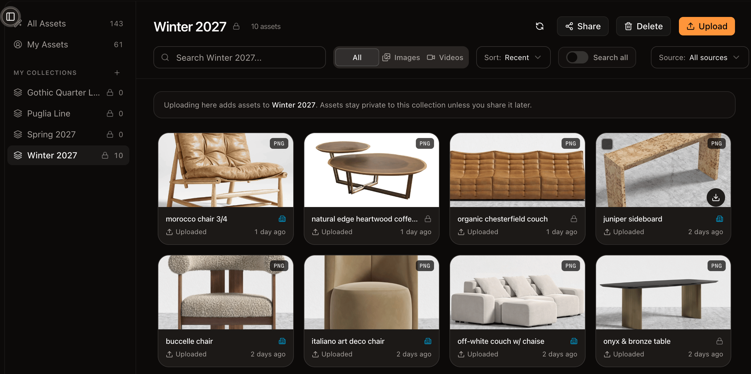 A collection in the Sprello asset library