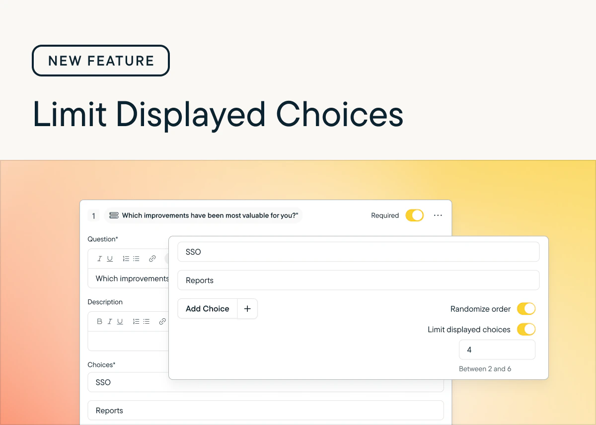 Display Limits for Choice Randomization