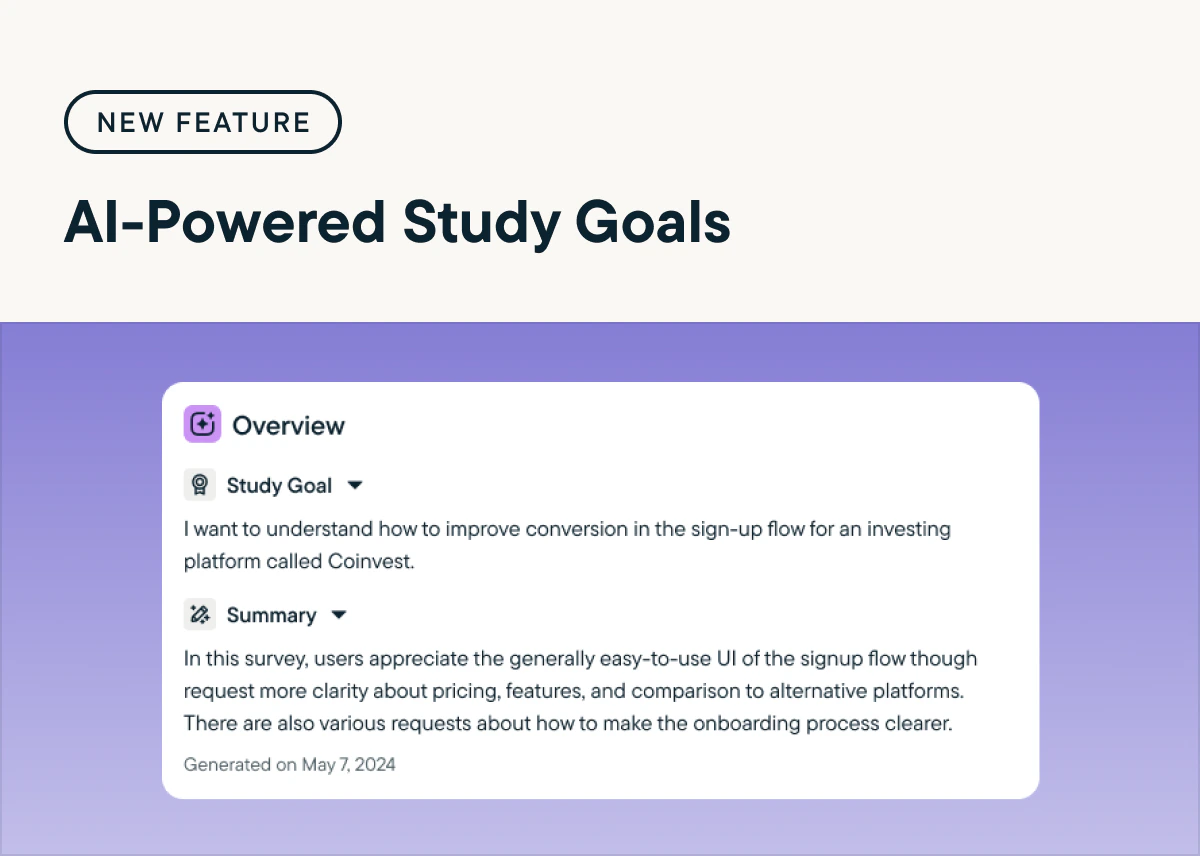 Customize Your Sprig AI Analysis Insights With New Study Goals