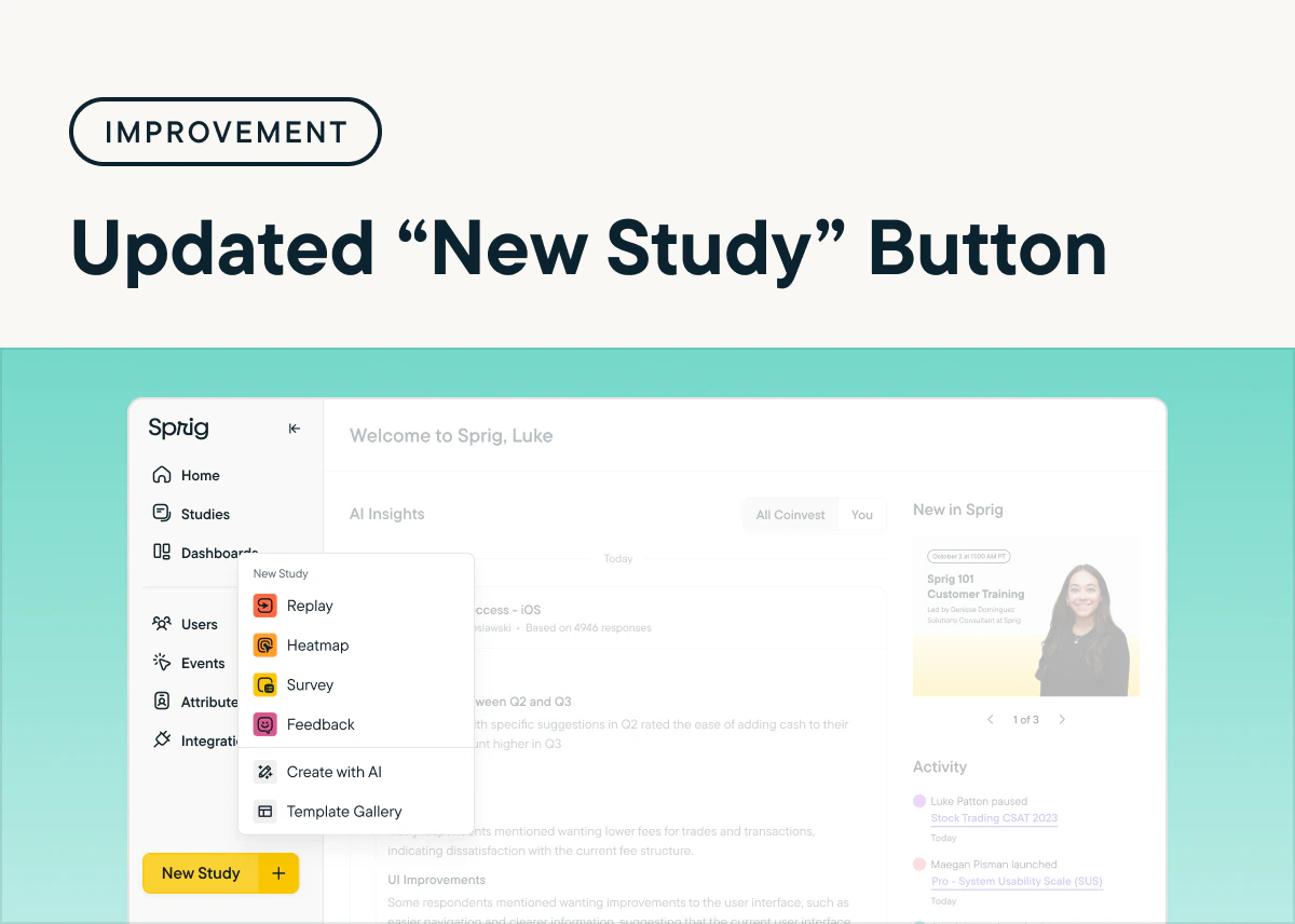 Simplify Your Workflow with the Improved "New Study" Button