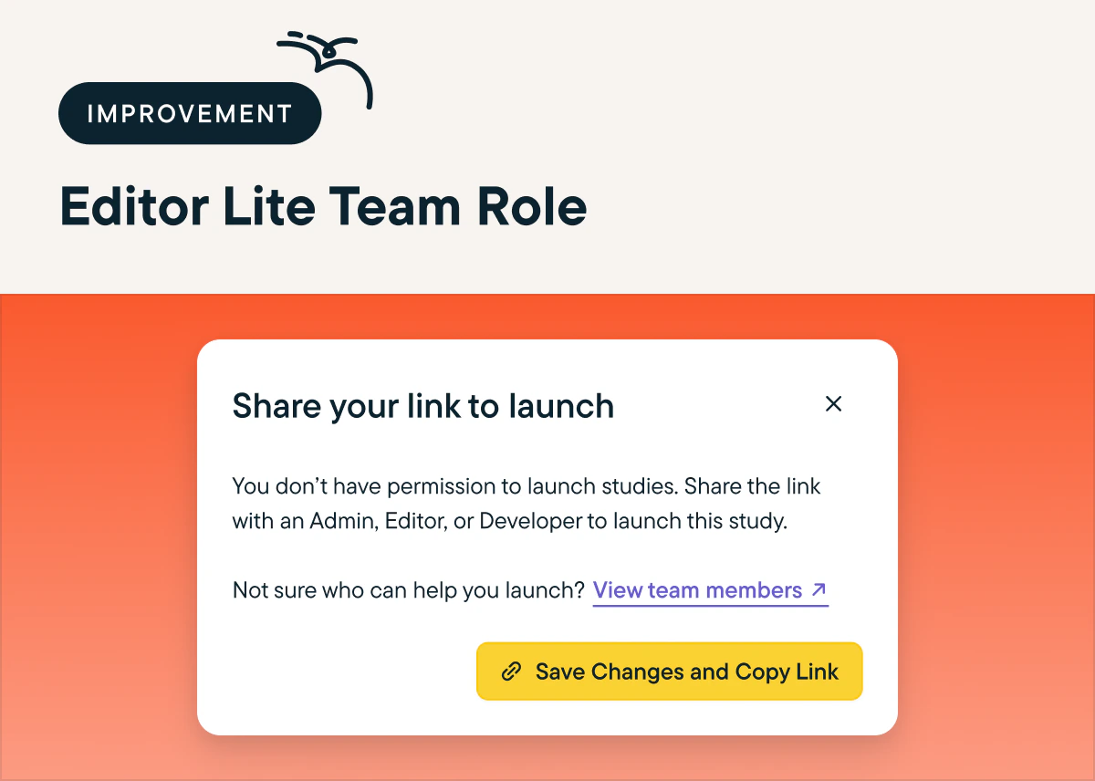 Manage Which Team Members Can Launch Studies with Editor Lite