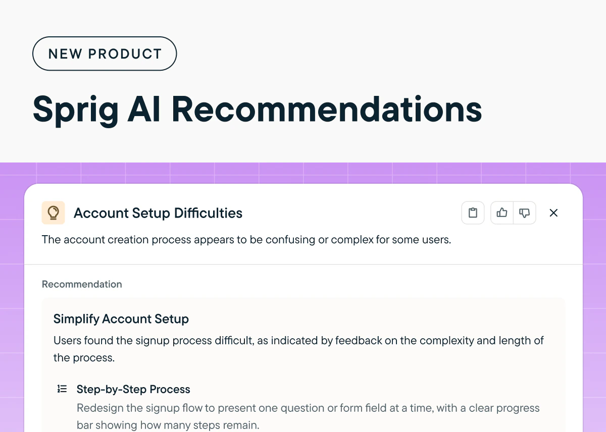Turn Product Insights into Impact with Sprig AI Recommendations